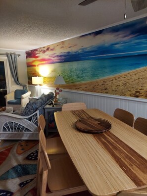 Living room and dining table