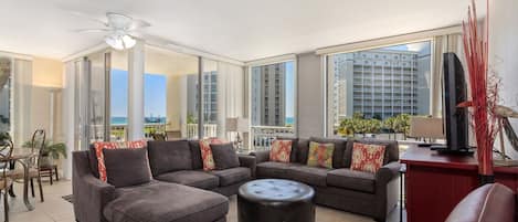 Living room with ocean view