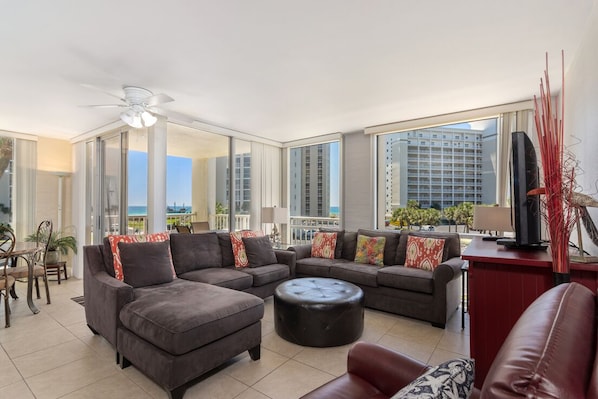 Living room with ocean view