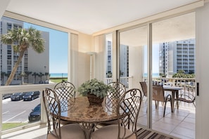 Breakfast table with ocean view