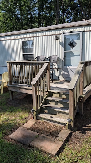 Front porch overlooking the creek. 