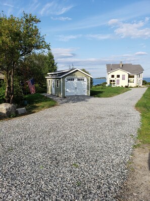 Gravel driveway from paved road.
