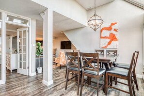 Dining area with lots of light and mesmerizing mountain views