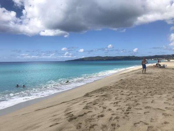 Beautiful Sandy Point Beach is walking distance from your vacation getaway!