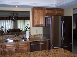 Brand new kitchen with stainless steel appliances