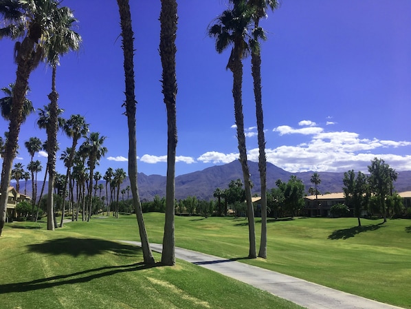 Overlook the 5th fairway of the Nicklaus Tournament with Santa Rosa mountains 