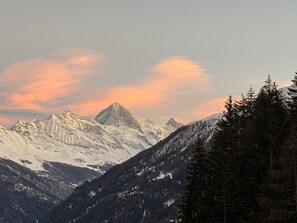 Spectacular sunsets - matterhorn in the distance from the balcony
