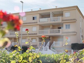 Blick auf unseren Balcon vom Strand aus