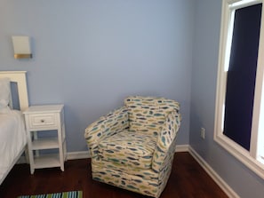 Relax with a book in swivel rocker or on king bed!