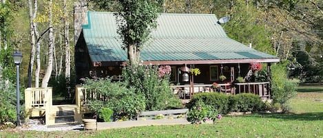 Now the cabin is handicapped accessible with  entry ramp and extension of porch