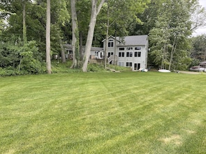 Large Lower lawn for gathering, games, and lake access