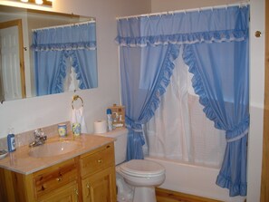 The Master Bath is right off the Master Bedroom on the ground floor.