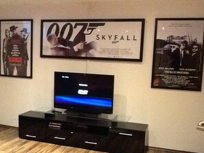 Cinema room.  Located in the basement includes a wide selection of DVDs.  