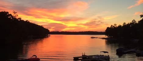 Sunset from boat dock