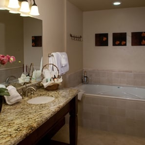 Double sink and tub in the Master Bath