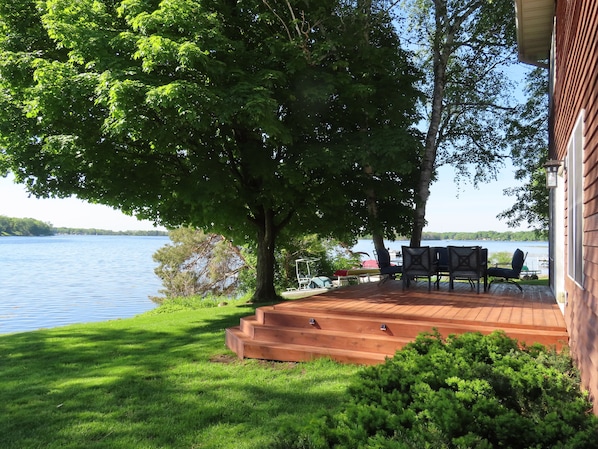 Enjoy your morning coffee just steps from the lake on our new 13x20' deck.