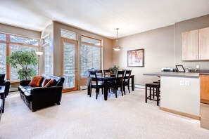 Old family room furniture and countertops shown