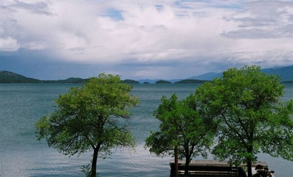 View of lake with our private dock 