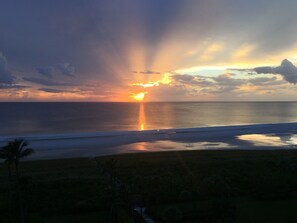 Vue sur la plage ou l’océan