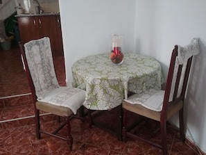 Downstairs table and chairs