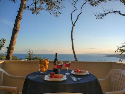 Apartment mit Terrasse mit Meerblick