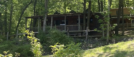 Cabin 6 is perhed on the hillside c an leep 6 guests!