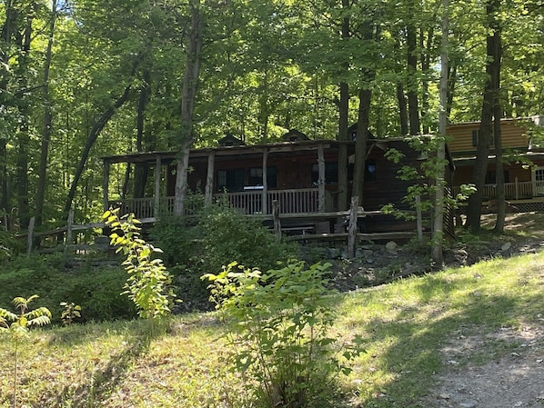 Cabin 6 is perhed on the hillside c an leep 6 guests!