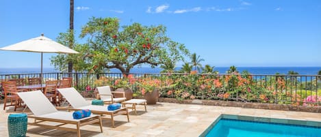 Paradise found! Sweeping Ocean & Coastline Views from Pool Deck & Almost All Rooms. Relax in your own Private Pool w/Plentiful Lounge Seating.