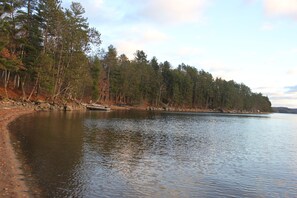 600 feet of lakefront - total privacy. Sandy lake bottom on spring fed lake.