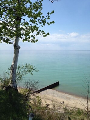 beach with stair access