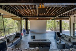 Covered Furnished Patio | Projector | Outdoor Heaters