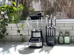 Kitchen is well stocked for guests enjoyment