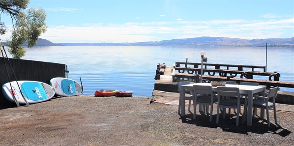 Private boat ramp and jetties on Lake Rotorua