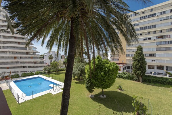 View of pool from apartment 