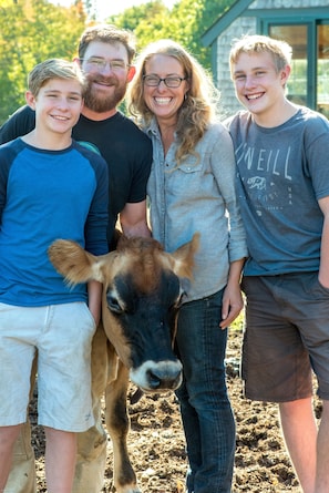 Our family with Opal the cow
