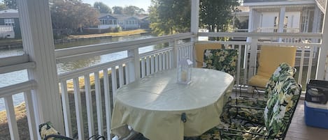 The lake view from our screened-in back porch.