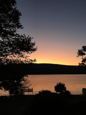 Sunsets from the seating area on the deck