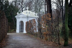 Utsikt mot landet från boendet
