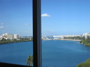 Lagoon and Port of Old San Juan from bedroom and living room windows.