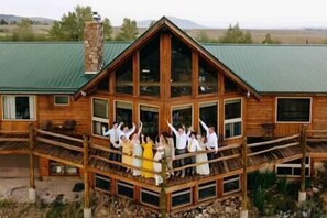 Wedding party on deck