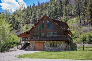 Chalet Closeup with Private Mountain Backdrop
