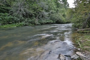 Mountaintown Creek is a trophy trout stream. Fish right in front of the house.