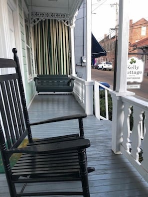 Come hang out on the Front Porch, on the Rocking Chairs or Swing!  