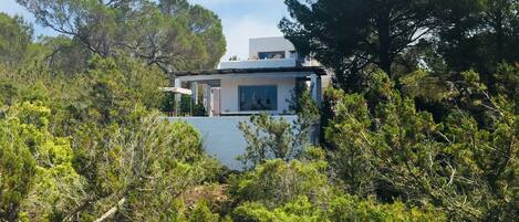 Casa immersa nel bosco con vista mare