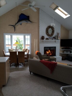 Living room and dining area