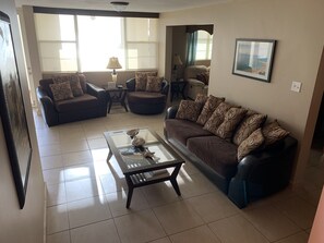 Living room with comfortable seating for all.