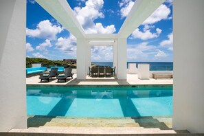 View over the pool facing sea