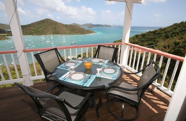 View from deck east St John and British Virgin Islands