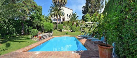 Looking up at the Villa Esterella from the Swimming Pool