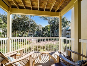 Balcony/Deck with Lagoon Views at 608 Barrington Park